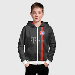 Толстовка на молнии детская Bayern FC: Black 2018, цвет: 3D-белый — фото 2