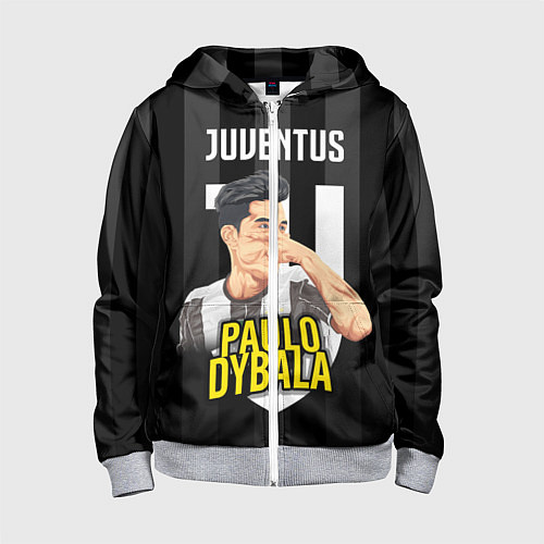 Детская толстовка на молнии FC Juventus: Paulo Dybala / 3D-Меланж – фото 1