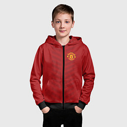 Толстовка на молнии детская Manchester United: Red Lines, цвет: 3D-черный — фото 2