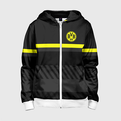 Детская толстовка на молнии FC Borussia 2018 Original #3 / 3D-Белый – фото 1