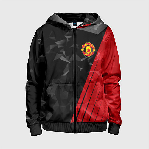 Детская толстовка на молнии FC Manchester United: Abstract / 3D-Черный – фото 1