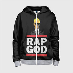 Толстовка на молнии детская Rap God Eminem, цвет: 3D-меланж
