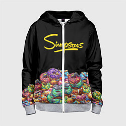 Толстовка на молнии детская Simpsons Donuts, цвет: 3D-меланж