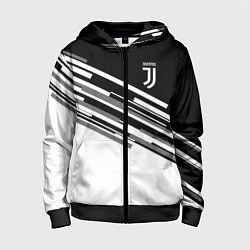 Толстовка на молнии детская FC Juventus: B&W Line, цвет: 3D-черный