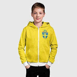 Толстовка на молнии детская Сборная Швеции, цвет: 3D-белый — фото 2