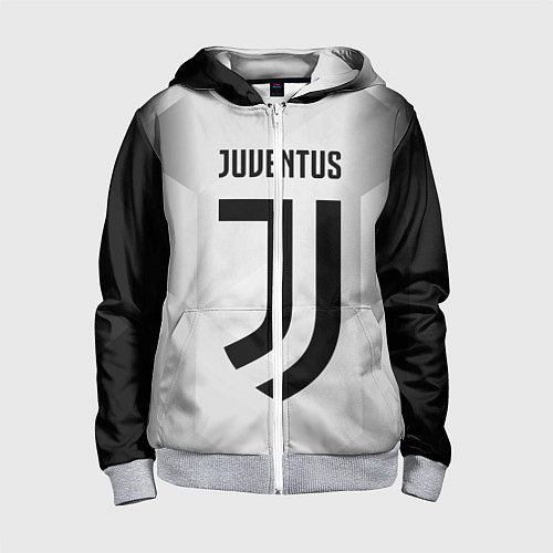 Детская толстовка на молнии FC Juventus: Silver Original / 3D-Меланж – фото 1