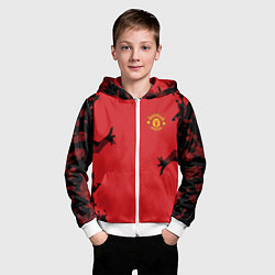 Толстовка на молнии детская FC Manchester United: Red Original, цвет: 3D-белый — фото 2