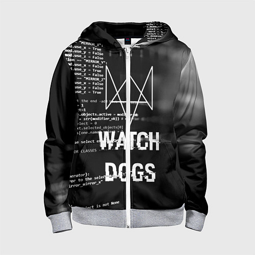 Детская толстовка на молнии Watch Dogs: Hacker / 3D-Меланж – фото 1