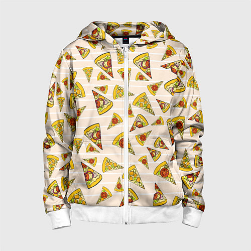 Детская толстовка на молнии Pizza Love / 3D-Белый – фото 1