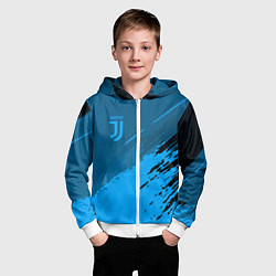 Толстовка на молнии детская FC Juventus: Blue Original, цвет: 3D-белый — фото 2