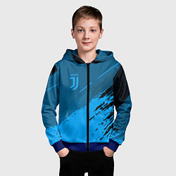 Толстовка на молнии детская FC Juventus: Blue Original, цвет: 3D-синий — фото 2