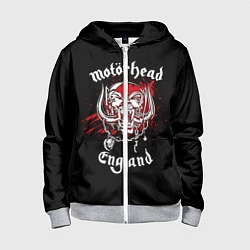 Толстовка на молнии детская Motorhead England, цвет: 3D-меланж