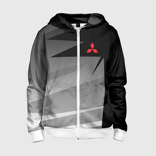 Детская толстовка на молнии MITSUBISHI SPORT / 3D-Белый – фото 1