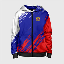 Толстовка на молнии детская RUSSIA SPORT, цвет: 3D-черный