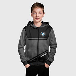Толстовка на молнии детская BMW SPORT БМВ СПОРТ, цвет: 3D-черный — фото 2