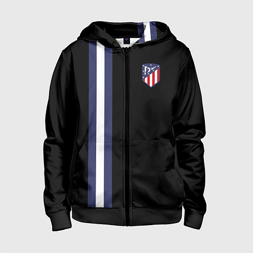 Детская толстовка на молнии FC Atletico Madrid: Blue Line / 3D-Черный – фото 1