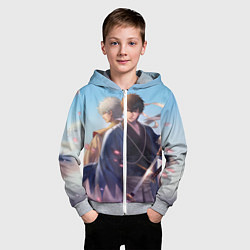 Толстовка на молнии детская Gintama, цвет: 3D-меланж — фото 2