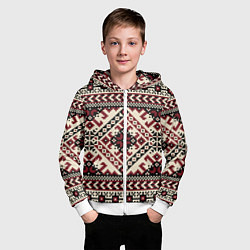 Толстовка на молнии детская Славянский орнамент, цвет: 3D-белый — фото 2