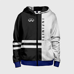 Толстовка на молнии детская Infiniti: B&W Lines, цвет: 3D-синий