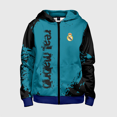 Детская толстовка на молнии Real madrid - grange style / 3D-Синий – фото 1