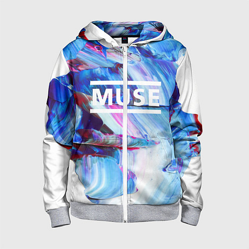 Детская толстовка на молнии MUSE: Blue Colours / 3D-Меланж – фото 1