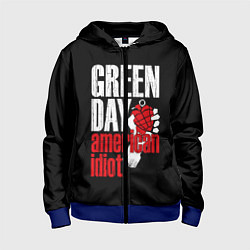 Толстовка на молнии детская Green Day: American Idiot, цвет: 3D-синий