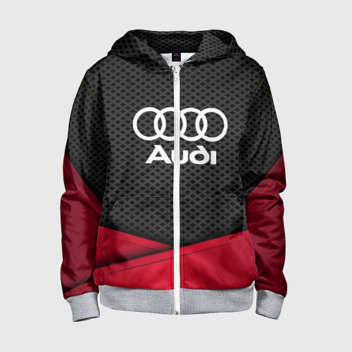 Детская толстовка на молнии Audi: Grey Carbon / 3D-Меланж – фото 1