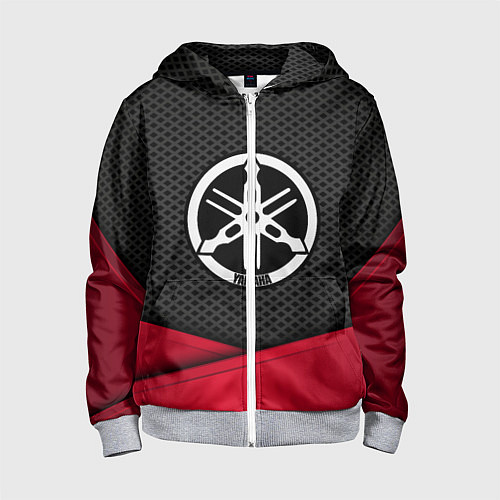 Детская толстовка на молнии Yamaha: Grey Carbon / 3D-Меланж – фото 1