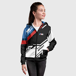 Толстовка на молнии детская BMW GEOMETRY SPORT БМВ M PERFORMANCE, цвет: 3D-черный — фото 2