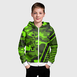 Толстовка на молнии детская CS:GO Light Green Camo, цвет: 3D-белый — фото 2