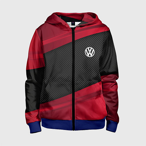 Детская толстовка на молнии Volkswagen: Red Sport / 3D-Синий – фото 1