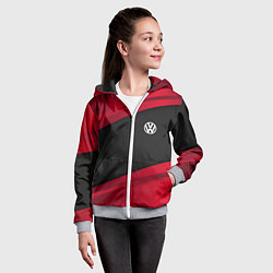 Толстовка на молнии детская Volkswagen: Red Sport, цвет: 3D-меланж — фото 2