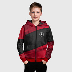 Толстовка на молнии детская Mercedes Benz: Red Sport, цвет: 3D-красный — фото 2