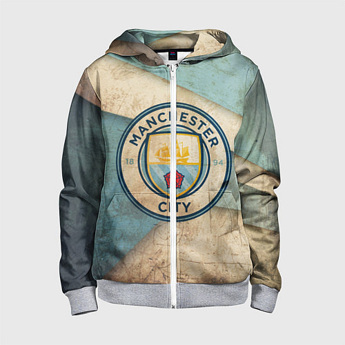 Детская толстовка на молнии FC Man City: Old Style / 3D-Меланж – фото 1