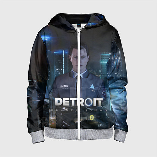 Детская толстовка на молнии Detroit: Connor / 3D-Меланж – фото 1