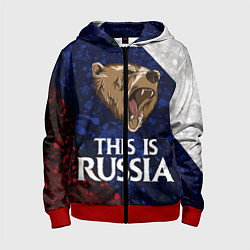 Детская толстовка на молнии Russia: Roaring Bear