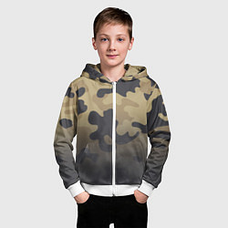 Толстовка на молнии детская Camouflage Khaki, цвет: 3D-белый — фото 2