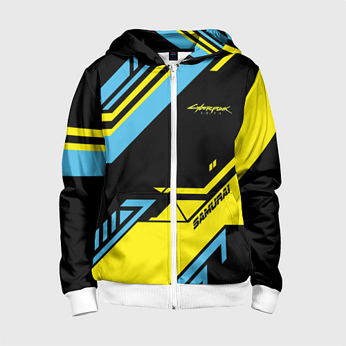 Детская толстовка на молнии Cyberpunk 2077: Samurai / 3D-Белый – фото 1