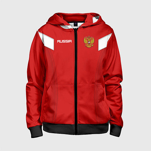 Детская толстовка на молнии Сборная России / 3D-Черный – фото 1