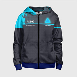 Толстовка на молнии детская Detroit: RK800, цвет: 3D-синий