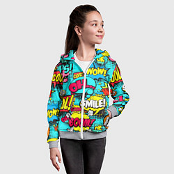 Толстовка на молнии детская Кислотный поп-арт, цвет: 3D-меланж — фото 2