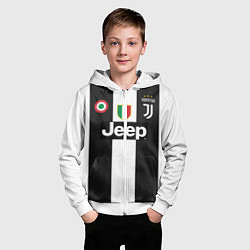 Толстовка на молнии детская FC Juventus 18-19, цвет: 3D-белый — фото 2