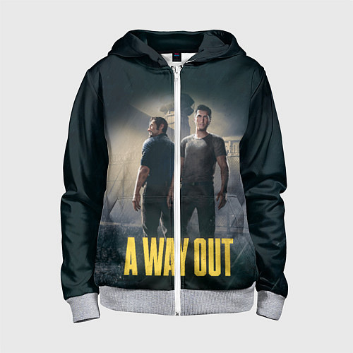 Детская толстовка на молнии A Way Out / 3D-Меланж – фото 1