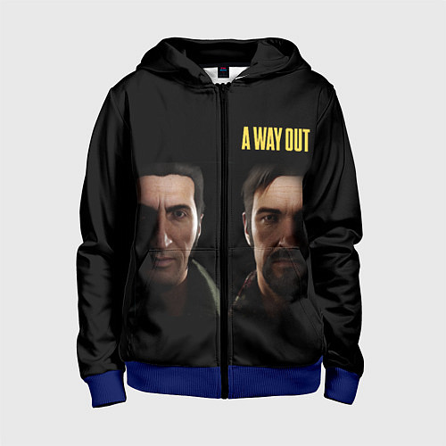 Детская толстовка на молнии Leo & Vincent / 3D-Синий – фото 1