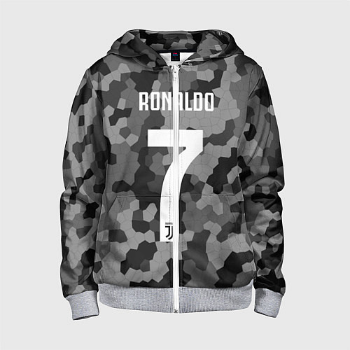 Детская толстовка на молнии Ronaldo 7: Camo Sport / 3D-Меланж – фото 1