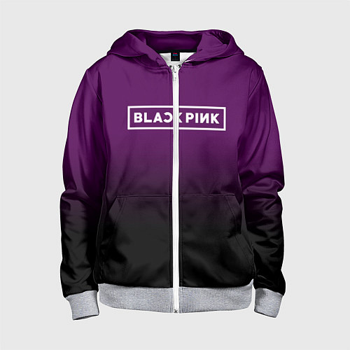 Детская толстовка на молнии Black Pink: Violet Gradient / 3D-Меланж – фото 1