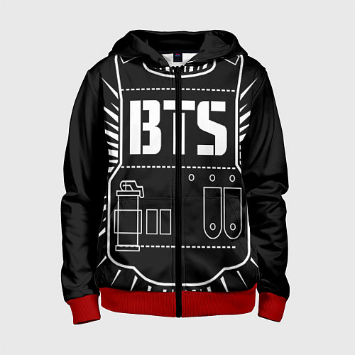 Детская толстовка на молнии BTS ARMY / 3D-Красный – фото 1