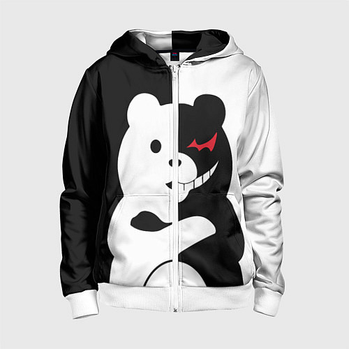 Детская толстовка на молнии Monokuma Drae / 3D-Белый – фото 1