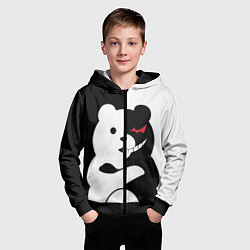 Толстовка на молнии детская Monokuma Drae, цвет: 3D-черный — фото 2