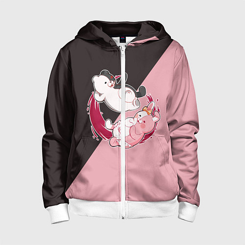 Детская толстовка на молнии MONOKUMA X MONOMI / 3D-Белый – фото 1
